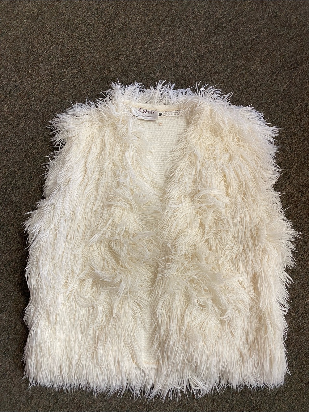 Vintage Arissa Ivory Fringe String Yarn Vest